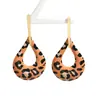 Pendientes geométricos de leopardo de moda europea y americana Pendientes vintage Maillard Pendientes de temperamento de moda Sentido de lujo ligero de alta gama