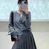 Cárdigan de Punto de Lana Patchwork de Moda, Falso Dos Piezas para Mujer, Nuevo Estilo Otoño 2026, Casual Ajustado, Ropa de Abrigo que Reduce la Edad