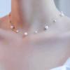 Collar de Perlas Naturales de Agua Dulce de Lujo Ligero Estilo Francés Diseño Nicho para Mujer Collar Gangstar de Perlas Retro Estilo Ins
