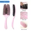 Cepillo de pala para cabello rizado esponjoso, Cepillo de cerdas de jabalí para alisar el cabello, Peine hueco con forma de concha, Cepillo de cerdas de paja de trigo, Peine de peluquería para el hogar