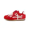 Zapatos casuales ligeros de bloques de color retro con doble cordón, zapatillas de entrenamiento alemanas transpirables para mujer, zapatos versátiles de suela blanda para el día a día al por mayor