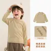 Camiseta básica de medio cuello Kaka Panda para niños, ropa de invierno para niños, camiseta de manga larga de invierno para niñas, top de otoño e invierno para bebé