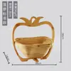 Cesto de Frutas de Bambu Dobrável Isolado Multifuncional Criativo Prato de Frutas Armazenamento Japonês Madeira de Bambu Decoração de Mesa de Jantar para Casa