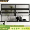 Ventanas plegables ligeras de arriba hacia abajo famosas en Internet Ventanas de aleación de aluminio para Cafeterías, Tiendas de té con leche, Restaurantes, Puertas y Ventanas, Suministro Directo de Fábrica