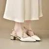 Sandalias de cuña con punta para mujer, nueva colección de verano 2026, sandalias de punta cerrada sin talón de moda con una estética de alta gama