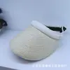 Sombrero Visera de Sol Estilo Nuevo de Verano Imitación Rafia Estilo de Diseño Ala Curva Hace que la Cara se Vea Más Pequeña Sombrero de Protección Solar Exterior Doble Capa Protección UV