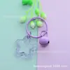 Chaveiro Colorido de Acrílico Transparente com Argola de Estrela Sino Fofo Miçanga DIY para Mochila Chaveiro