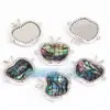 Accesorios para joyería DIY mitad plata 925 oro microincrustación concha de abulón Conector de corazón de manzana y durazno