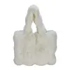Bolsa de Pelúcia Grande Capacidade para Mulheres Transfronteiriça de Inverno, Design Ondulado Fashion, Bolsa de Mão de Pelúcia Tendência, Bolsa de Ombro