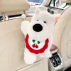 Bonito cojín para asiento de coche de cachorro, felpa de otoño e invierno, cálido, antideslizante, funda de asiento, cojín creativo de dibujos animados para asiento de coche