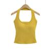 25063-25 Verano Nuevo Estilo Estilo Europeo y Americano Sexy Tirantes Anchos y Almohadillas para el Busto para Cubrir los Senos, Chaleco Halter sin Espalda a la Moda