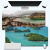 Alfombrilla de Ratón Grande con Paisaje de Isla Natural en Stock, Impresión Completa de Mar Azul y Playa, Base de Goma Antideslizante para Escritorio