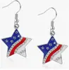 Brincos de Feriado, Brincos Americanos, Brincos Criativos de Acrílico com Bandeira de Festa, Acessórios Estrela de Celebração para o Dia da Independência
