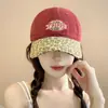 Gorra de Béisbol Retro con Estampado de Leopardo Patchwork para Mujer, Estilo Coreano Marca de Moda Bordado de Letras, Gorra de Pico Adelgazante para Hombre, Genial y Moderna