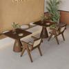 Mesa Cuadrada de Madera Maciza, Restaurante de Lujo, Cafetería, Combinación de Mesa y Silla para 2 Personas, Librería Comercial de Hotel, Salón de Té, Área de Negociación de Ocio