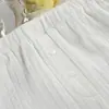 Primavera 2025 Nuevo Conjunto de Dos Piezas para el Hogar de Mujer de Punto Jacquard Blanco con Pantalones Largos Pijamas