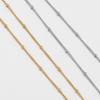 Cor de aço inoxidável corrente de bolinhas com retenção de cor aço titânio banhado a ouro 18K corrente torcida feita à mão corrente extensora faça você mesmo pulseira acessórios de joalheria