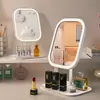 Espejo de Escritorio para Dormitorio Espejo de Tocador Espejo de Maquillaje LED con Luz para Iluminación Suplementaria y Aplicación de Maquillaje, Espejo de Maquillaje Plegable para Viaje en Casa
