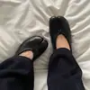 Edición Piel de Vaca~2026 Nuevo Estilo Zapatos de Cuero Genuino Suave con Suela Blanda y Punta Dividida para Mujer Mocasines Zapatos Pequeños de Cuero de Fondo Plano Zapatos Mary Jane Zapatos Individuales