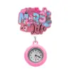 Insignia de Personal Médico de Venta Caliente Transfronteriza con Cordón Retráctil de Polvo Brillante de Dibujos Animados, Identificador Retráctil, Reloj de Enfermera Antiperdida