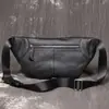 Nueva Bolsa de Pecho para Hombre de Cuero Genuino Estilo Coreano de Moda, Bolso de Hombro de Piel de Vaca de Capa Superior, Bolso Cruzado Sencillo, Riñonera Casual