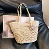 Bolso de playa estilo bohemio, bolso tejido de verano para mujer, bolso tote de paja único de gran capacidad, bolso de hombro