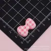 Acessórios de resina do gato KT com laço xadrez vintage, acessórios de cabelo DIY com cola cremosa, elásticos de cabelo, presilhas de cabelo, tamancos, capas de celular