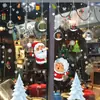 Pegatinas navideñas transfronterizas, pegatinas de pared, pegatinas electrostáticas, pegatinas para cristales de ventanas, regalo de Papá Noel y alce, decoraciones para ventanas