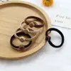 Anel de Cabelo de Diamante Estilo Coreano Simples Marrom Leite Elástico Alto Corda de Cabelo Grossa Estilo Luxo Leve Acessórios de Cabelo para Rabo de Cavalo Alto para Mulheres