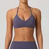 Sujetador deportivo tipo halter de Lulu con cuello en V cepillado, ropa para Pilates yoga, ropa interior a prueba de impactos para correr fitness de secado rápido