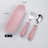 Aço inoxidável 304 Talheres infantis colher de desenho animado criativa colher para bebê comer suplemento alimentar conjunto de garfo e colher presente combinação