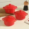 Tazón Creativo de Cerámica con Dos Asas y Tapa para Uso Doméstico, Bebé, Huevo al Vapor, Suplemento Alimenticio, Tazón Pequeño, Desayuno, Nido de Pájaro, Tazón de Postre, Taza Estofada Impermeable