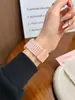 Adecuado para Apple Watch Transpirable Transpirable Nylon Tejido Hueco Correa con Hebilla Magnética iWatch