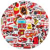 50 Adesivos de filme brilhante de carro de fogo Adesivos de mochila escolar Decoração de costas Adesivos de desenho animado