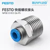 Conexão Rosqueada de Engate Rápido FESTO NPQE-D-R12-Q6-P5 Conector de Tubulação Industrial Produto Original Genuíno
