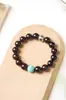 Madera de Palisandro Rosa de Hoja Pequeña India Material Viejo DIY Perla Roja del Sur 15mm Diseño Círculo Único Pulsera de Cuentas Budistas para Hombre y Mujer Venta al por Mayor