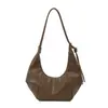 Bolso Retro Estilo Coreano de Empanada para Mujer Moda Perezosa Gran Capacidad Plegado Debajo del Brazo Versión Coreana Bolso de Hombro Simple para Viajes