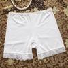 Calças de segurança sem costura femininas leggings de seda gelada uma peça cintura média sexy calças de segurança renda