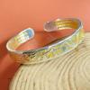 Novo estilo chinês Ping An Joy Gold Heart-sutra Pulseira Estilo Retro Estilo Palácio Antigo Tang Cao Wen Estilo Aberto para Homens e Mulheres Casal