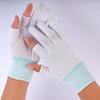 Guantes de Protección Laboral de Nailon Dew de Dos Dedos Guantes Elásticos Dobles de Medio Dedo Recolección Pantalla Táctil Clasificación Guantes Blancos Fábrica