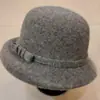 Nuevo sombrero de otoño e invierno estilo coreano con lazo, elegante sombrero tipo cubo de fieltro de lana estilo británico para mujeres de mediana edad y mayores