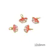 Abanico de Aceite Gotas Arena Dorada de Cobre con Colgante de Cacahuete de Vidrio Pulsera de Hebilla Ping An Hecha a Mano Colgante de Collar