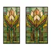 Adesivo Eletrostático para Vidro Sbw-Bl427 Ondas d'Água Pintadas Transfronteiriço Película Colorida para Janela de Vidro com Planta Verde PVC Sem Cola
