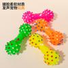 Direto da fábrica vinil brinquedo haltere dentes grandes pontiagudos limpeza animal de estimação som brinquedo haltere grande 17cm