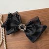Horquilla de organza con estampado de diamantes, estilo coreano, elegante, con personalidad, con resorte para la parte trasera, accesorios para el cabello que combinan con todo.