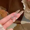 Brincos de Flor Exquisitos com Zircônia Micro-Pavimentada para Mulheres, Brincos de Pérola Doces e Versáteis Estilo Coreano, Brincos de Design de Nicho