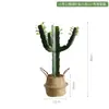 Cactus Falso Simulado Planta Verde en Maceta Florero Decorativo Adornos Pared de Fotos Fondo Simple Planta del Desierto Bonsái