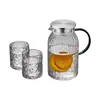 Taza de Hervidor de Agua Fría para el Hogar Resistente a Altas Temperaturas con Patrón de Madera de Alto Valor, Olla de Vidrio de Gran Capacidad para Sala de Estar, Juego de Olla para Hacer Té, Hervidor de Agua Fría