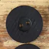 Cardigan Tricô Botão de Fruta Natural Borda Larga Duas Furações Cor Preto e Café Simples Decoração Versátil