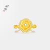 Loja de ouro com anel de rosa de diamante de areia para mulheres, anel de moda ajustável estilo ins para presente de namorada